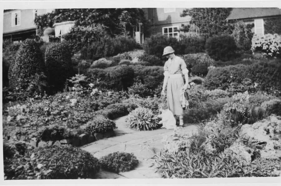 The Nicolsons' grand-daughter Jenifer, with her nanny, in the Sunken Garden, Winterbourne House and Garden, Digging for Dirt