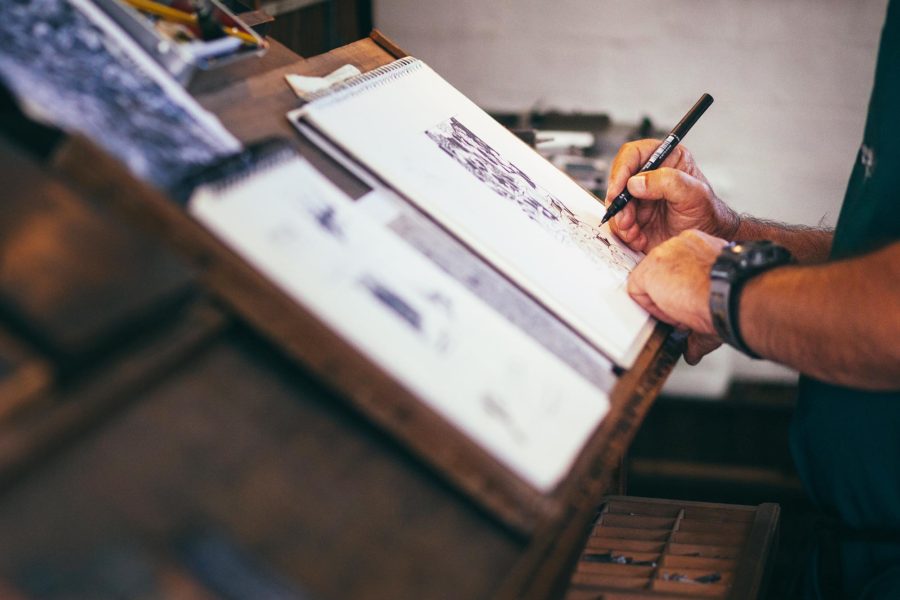 Traditional print workshop