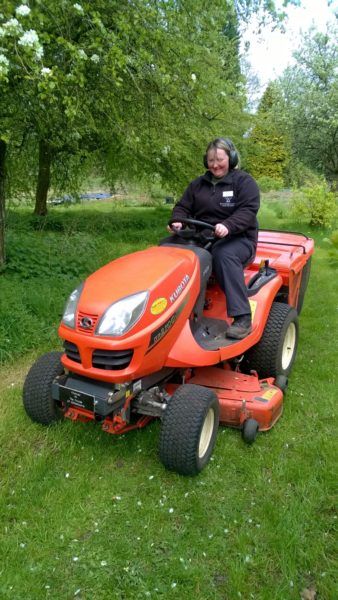 Ride-on mower, mowing, Winterbourne House and Garden, Digging for Dirt