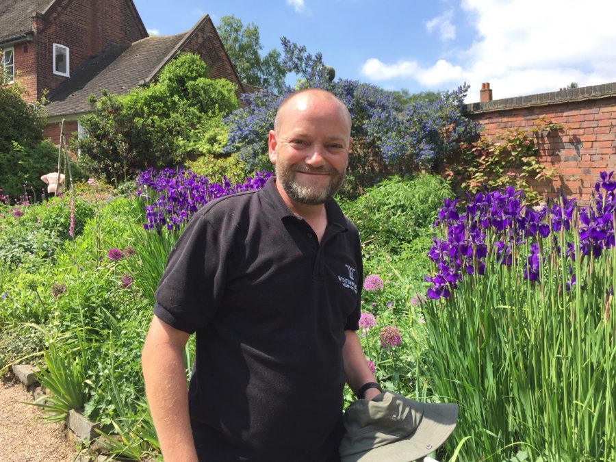 Paul in the Pink and Blue Border, Career changer, Winterbourne House and Garden, Digging for Dirt