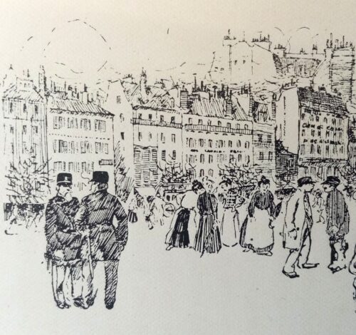 Paris scene by Shirley Fox, 1880s
