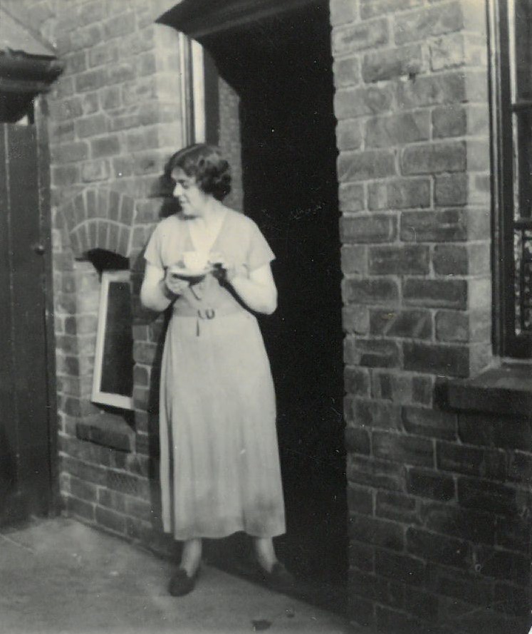 Florence Taylor with a cuppa, 1930s