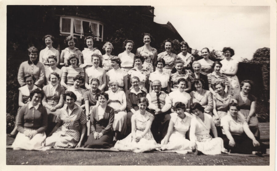 Students at hall of residence with Bridget and Joe Stacey