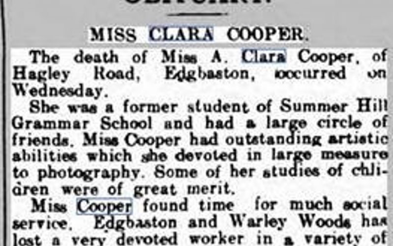 Clara Cooper’s obituary Clara Cooper’s obituary